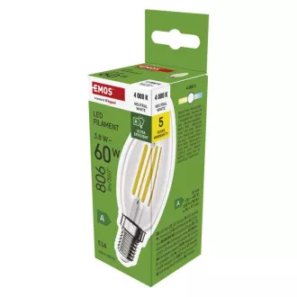 EMOS LED FLM KERZE 3,8W(60W) 806lm E14 NW A CLASS
