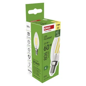 EMOS LED FLM KERZE 3,8W(60W) 806lm E14 WW A CLASS