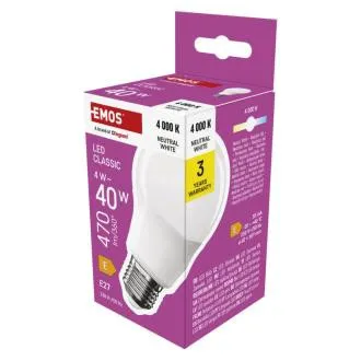EMOS LED CLS A60 4W(40W) 470lm E27 NW EMOS LED CLS A60 4W(40W) 470lm E27 NW