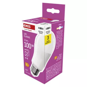 EMOS LED CLS A60 13W(100W) 1521lm E27 NW EMOS LED CLS A60 13W(100W) 1521lm E27 NW