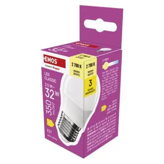 EMOS LED CLS MINI GLOBE 2,5W(32W) 350lm E27 WW EMOS LED CLS MINI GLOBE 2,5W(32W) 350lm E27 WW