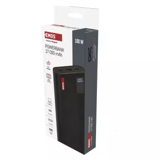 EMOS PWB NTBF30 27000MAH 100W PD 1×USB-C 1×USB-A EMOS PWB NTBF30 27000MAH 100W PD 1×USB-C 1×USB-A