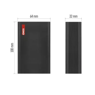 EMOS PWB NTBF20 20000MAH 65W PD 1×USB-C 1×USB-A EMOS PWB NTBF20 20000MAH 65W PD 1×USB-C 1×USB-A