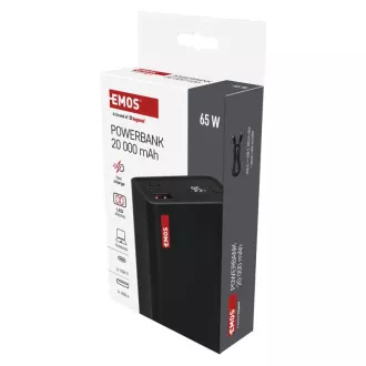 EMOS PWB NTBF20 20000MAH 65W PD 1×USB-C 1×USB-A EMOS PWB NTBF20 20000MAH 65W PD 1×USB-C 1×USB-A