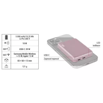 EMOS POWERBANK WI 522, kabelloses Laden 20W, 5.000mAh, LOSOS, 1xUSB-C EMOS POWERBANK WI 522, kabelloses Laden 20W, 5.000mAh, LOSOS, 1xUSB-C