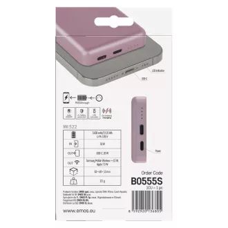 EMOS POWERBANK WI 522, kabelloses Laden 20W, 5.000mAh, LOSOS, 1xUSB-C EMOS POWERBANK WI 522, kabelloses Laden 20W, 5.000mAh, LOSOS, 1xUSB-C