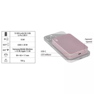 EMOS POWERBANK WI1046, kabelloses Laden 20W, 10.000mAh, SALT, 1xUSB-C EMOS POWERBANK WI1046, kabelloses Laden 20W, 10.000mAh, SALT, 1xUSB-C