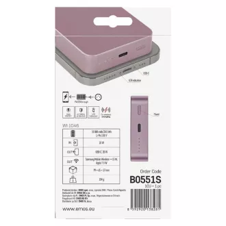 EMOS POWERBANK WI1046, kabelloses Laden 20W, 10.000mAh, SALT, 1xUSB-C EMOS POWERBANK WI1046, kabelloses Laden 20W, 10.000mAh, SALT, 1xUSB-C