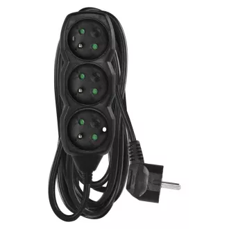EMOS Verlängerungskabel 3z/5m, schwarz, 1,5mm