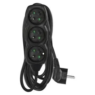 EMOS Verlängerungskabel 3z/5m, schwarz, 1,5mm EMOS Verlängerungskabel 3z/5m, schwarz, 1,5mm