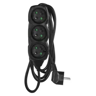 EMOS Verlängerungskabel 3z/3m, schwarz, 1,5mm EMOS Verlängerungskabel 3z/3m, schwarz, 1,5mm