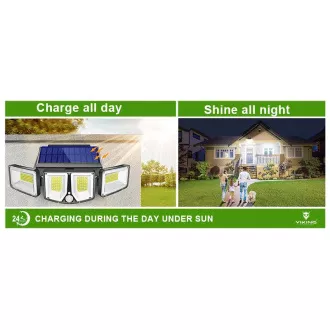 Solar-LED-Außenleuchte mit Bewegungssensor VIKING S180/1200lm/2200mAh/3 Modi/IP65 Solar-LED-Außenleuchte mit Bewegungssensor VIKING S180/1200lm/2200mAh/3 Modi/IP65
