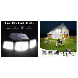 Solar-LED-Außenleuchte mit Bewegungssensor VIKING S180/1200lm/2200mAh/3 Modi/IP65 Solar-LED-Außenleuchte mit Bewegungssensor VIKING S180/1200lm/2200mAh/3 Modi/IP65
