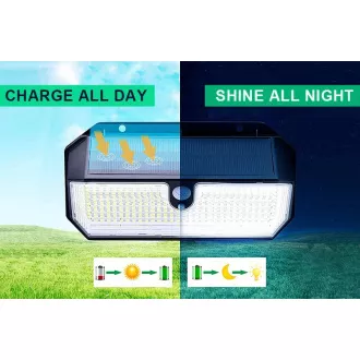 Solar-LED-Außenleuchte mit Bewegungssensor VIKING S282/2600lm/2200mAh/3 Modi/IP65 Solar-LED-Außenleuchte mit Bewegungssensor VIKING S282/2600lm/2200mAh/3 Modi/IP65