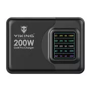 Viking USB GaN Ladegerät 200W PD PRO/Netzwerkadapter/Ausgang:3xUSB-C,2xUSB-A/Schnellladung/