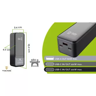Viking PN-964PD 27000 mAh/Ausgang:1xUSB-A,2xUSB-C/Eingang:2xUSB-C/LED-Display