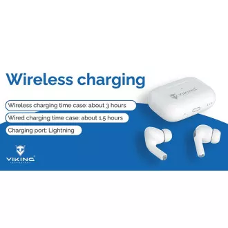 Kabellose Bluetooth-Kopfhörer Viking AIR PLUS/ANC/BT/Drahtlos/Weiß