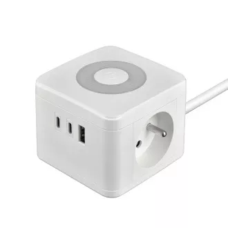 Netzadapter VIKING YC23L, weiß/Ausgang:2xAC,1xUSB-A,2xUSB-C/Tastleuchte/1,4m Kabel Netzadapter VIKING YC23L, weiß/Ausgang:2xAC,1xUSB-A,2xUSB-C/Tastleuchte/1,4m Kabel