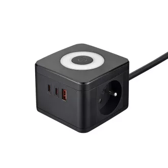 Netzteil VIKING YC23L, schwarz/Ausgang:2xAC,1xUSB-A,2xUSB-C/Touch-LED-Licht/1,4m Kabel Netzteil VIKING YC23L, schwarz/Ausgang:2xAC,1xUSB-A,2xUSB-C/Touch-LED-Licht/1,4m Kabel