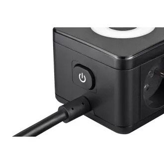 Netzteil VIKING YC23L, schwarz/Ausgang:2xAC,1xUSB-A,2xUSB-C/Touch-LED-Licht/1,4m Kabel Netzteil VIKING YC23L, schwarz/Ausgang:2xAC,1xUSB-A,2xUSB-C/Touch-LED-Licht/1,4m Kabel
