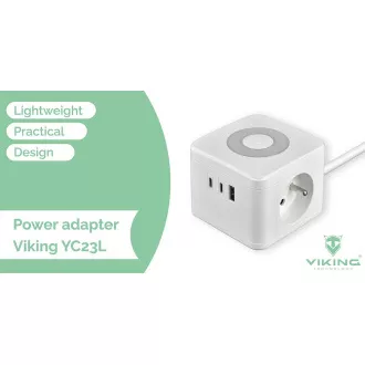 Netzteil VIKING YC23L, schwarz/Ausgang:2xAC,1xUSB-A,2xUSB-C/Touch-LED-Licht/1,4m Kabel Netzteil VIKING YC23L, schwarz/Ausgang:2xAC,1xUSB-A,2xUSB-C/Touch-LED-Licht/1,4m Kabel