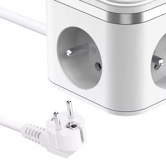 Netzteil VIKING YC33, weiß/Ausgang:3xAC, 1xUSB-A,2xUSB-C/Ein/Aus-Taste/1,4m Kabel