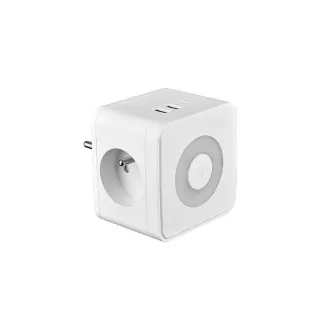 Netzadapter VIKING Y23L, weiß/Ausgang:2xAC,1xUSB-A,2xUSB-C/Tast-LED-Licht
