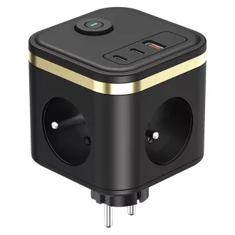Netzadapter VIKING Y33, schwarz/Ausgang: 3xAC, 1xUSB-A, 2xUSB-C/Ein/Aus-Taste Netzadapter VIKING Y33, schwarz/Ausgang: 3xAC, 1xUSB-A, 2xUSB-C/Ein/Aus-Taste