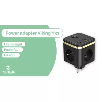 Netzadapter VIKING Y33, schwarz/Ausgang: 3xAC, 1xUSB-A, 2xUSB-C/Ein/Aus-Taste Netzadapter VIKING Y33, schwarz/Ausgang: 3xAC, 1xUSB-A, 2xUSB-C/Ein/Aus-Taste