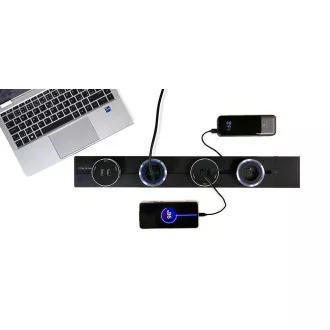 Steckdosenmodul Viking A40SB, silber-schwarz/Ausgänge - 1xAC/Leistung bis 2500W/230V,16A,50Hz/Steckdosentyp