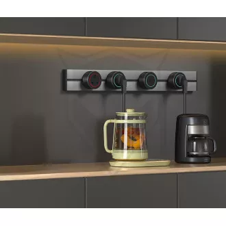 Steckdosenleiste - Unterputz Viking LZ60B/230V,50Hz/60cm Länge/schwarz/bis zu 7 Module/IP20/Aluminium/unterputz
