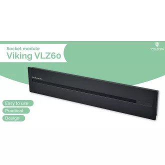 Steckdosenleiste - Unterputz Viking LZ60B/230V,50Hz/60cm Länge/schwarz/bis zu 7 Module/IP20/Aluminium/unterputz