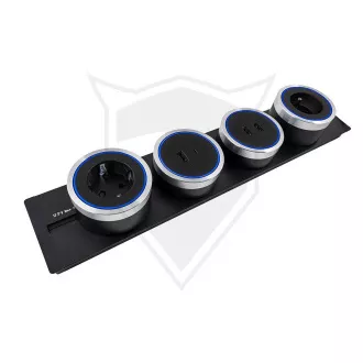 Steckdosenleiste - Unterputz Viking LZ60B/230V,50Hz/60cm Länge/schwarz/bis zu 7 Module/IP20/Aluminium/unterputz