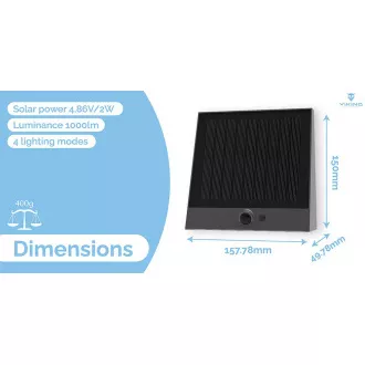 Viking SR25 Solar-LED-Außenleuchte/Bewegungssensor/1000 lm/4 Modi/IP54/Tag weiß Viking SR25 Solar-LED-Außenleuchte/Bewegungssensor/1000 lm/4 Modi/IP54/Tag weiß