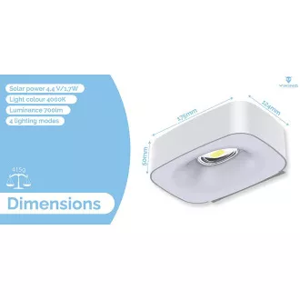 Solar-LED-Außenleuchte Viking SR38/700 lm/4 Modi/IP65/Tageslichtweiß Solar-LED-Außenleuchte Viking SR38/700 lm/4 Modi/IP65/Tageslichtweiß