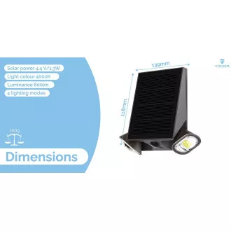 Viking SR39 Solar-LED-Außenleuchte/Bewegungssensor/800 lm/IP44/4 Modi/Tageslichtweiß Viking SR39 Solar-LED-Außenleuchte/Bewegungssensor/800 lm/IP44/4 Modi/Tageslichtweiß