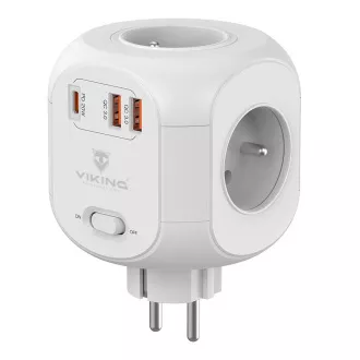 Viking AC43 Netzadapter/Ausgang: 4xAC, 2xUSB-A, 1xUSB-C/Leistung bis zu 3500W/EIN/AUS-Taste Viking AC43 Netzadapter/Ausgang: 4xAC, 2xUSB-A, 1xUSB-C/Leistung bis zu 3500W/EIN/AUS-Taste