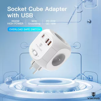 Viking AC43 Netzadapter/Ausgang: 4xAC, 2xUSB-A, 1xUSB-C/Leistung bis zu 3500W/EIN/AUS-Taste Viking AC43 Netzadapter/Ausgang: 4xAC, 2xUSB-A, 1xUSB-C/Leistung bis zu 3500W/EIN/AUS-Taste