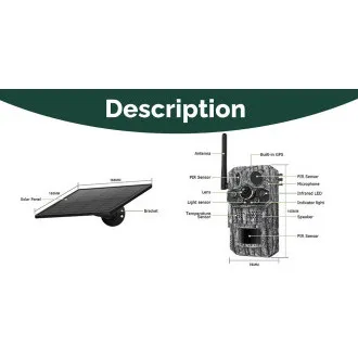 Solarkamera Viking HDs05 4G/2304x1296/PIR-Erkennung/Bewegungssensor/7800mAh Solarkamera Viking HDs05 4G/2304x1296/PIR-Erkennung/Bewegungssensor/7800mAh