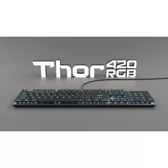 Genesis Gaming Mechanische Tastatur THOR 420/RGB/Content Slim Blau/Wireless USB/US-Layout/Grau Genesis Gaming Mechanische Tastatur THOR 420/RGB/Content Slim Blau/Wireless USB/US-Layout/Grau