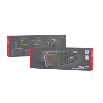 Genesis Gaming Mechanische Tastatur THOR 420/RGB/Content Slim Blau/Wireless USB/US-Layout/Grau Genesis Gaming Mechanische Tastatur THOR 420/RGB/Content Slim Blau/Wireless USB/US-Layout/Grau
