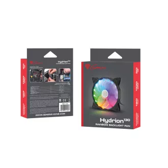 Genesis Hydrion 130 Lüfter, Regenbogen LED Hintergrundbeleuchtung, 120mm Genesis Hydrion 130 Lüfter, Regenbogen LED Hintergrundbeleuchtung, 120mm