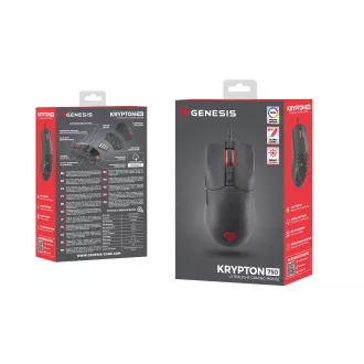 Genesis Gaming Optische Maus KRYPTON 750/RGB/8000 DPI/Herring/Optisch/8000 DPI/Wireless USB/Schwarz