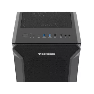 Genesis IRID 505F/Midi Tower/Transpar/Schwarzes Computergehäuse
