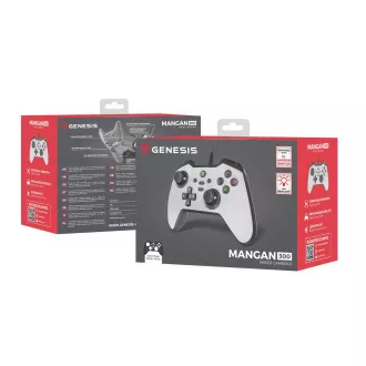 Kabelgebundenes Gamepad Genesis MANGAN 300, für PC/Switch/Mobile, weiß
