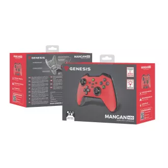 Kabelloses Gamepad Genesis MANGAN 400 für PC/Switch/Mobile, rot Kabelloses Gamepad Genesis MANGAN 400 für PC/Switch/Mobile, rot