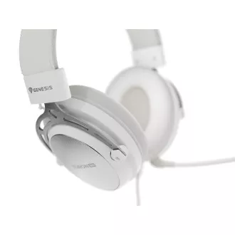 Gaming-Headset mit Mikrofon Genesis TORON 301/Stereo/Buchse/Kabel/Ständer/Weiß Gaming-Headset mit Mikrofon Genesis TORON 301/Stereo/Buchse/Kabel/Ständer/Weiß