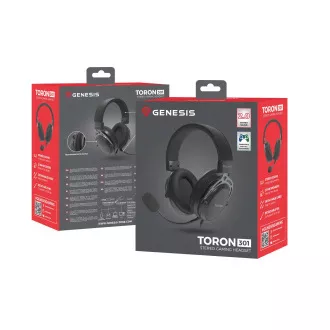 Gaming-Headset mit Mikrofon Genesis TORON 301/Stereo/Buchse/Kabel/Ständer/Schwarz