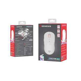 Genesis Gaming Wireless Maus ZIRCON XIII/Gaming/Optisch/26.000 DPI/Kabellos USB/Weiß Genesis Gaming Wireless Maus ZIRCON XIII/Gaming/Optisch/26.000 DPI/Kabellos USB/Weiß