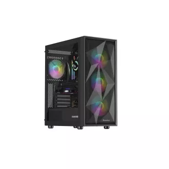 Genesis DIAXID 605 ARGB/Midi Tower/Transpar/Schwarzes Computergehäuse